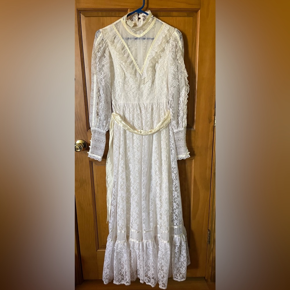 Vintage Gunne Sax Jessica McClintock San Francisco lace wedding bridal gown 7